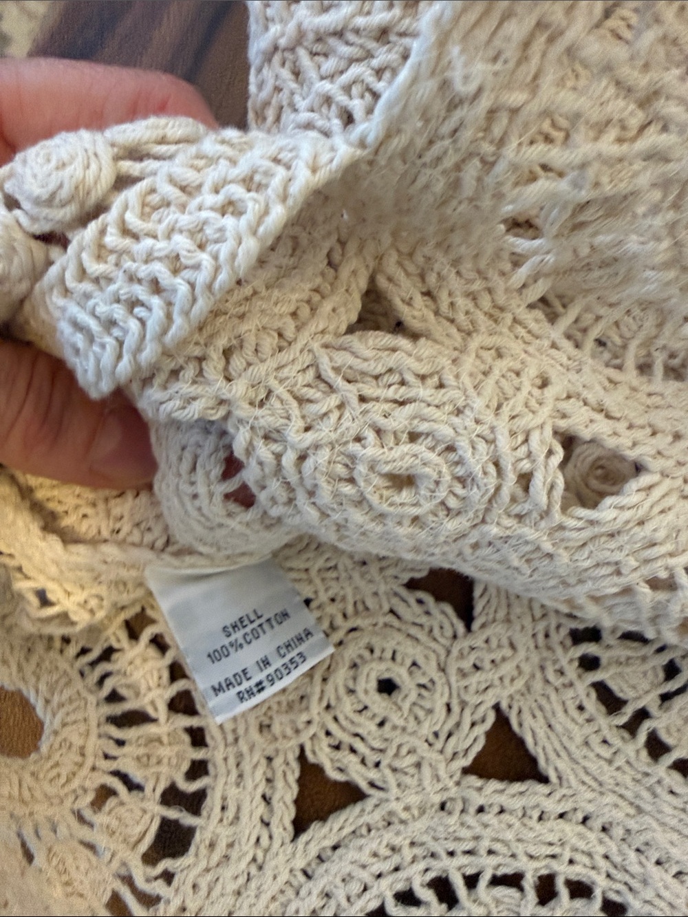 Rebellion Crochet Tank Top — Cream - Picture 6 of 8